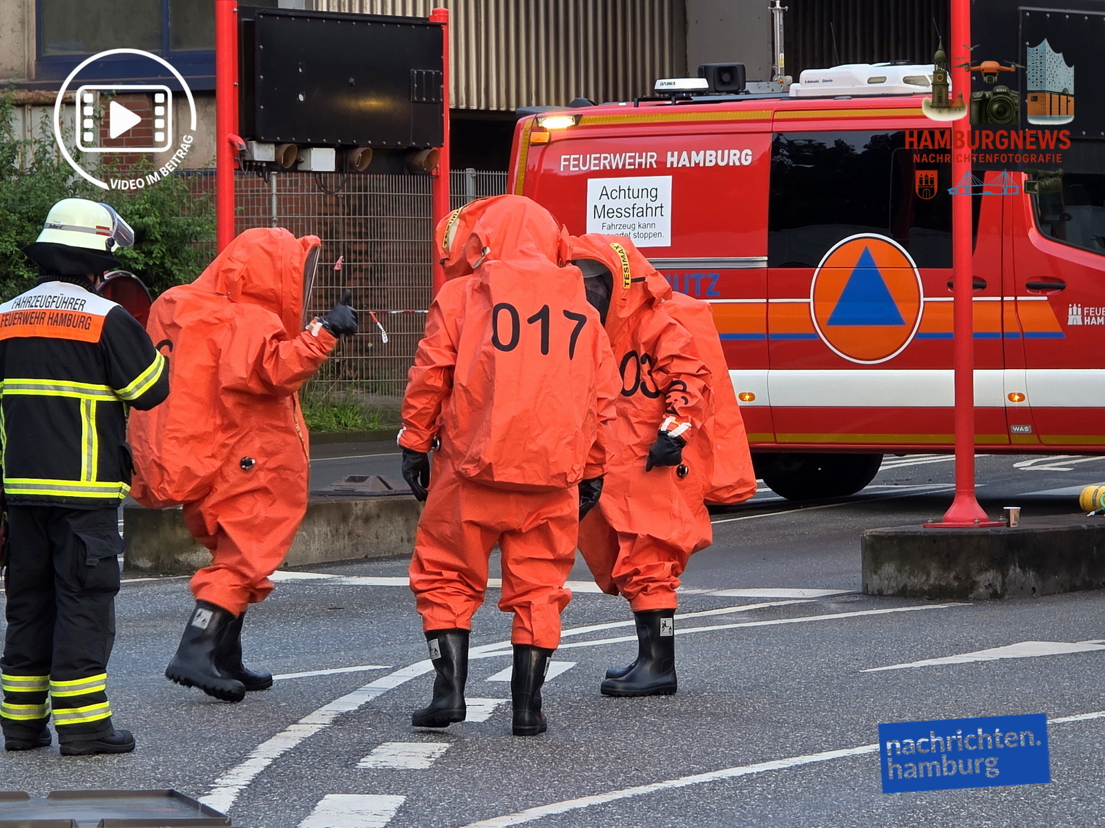 Hamburg Altenwerder - Salzsäure tritt bei Müllverbrennung aus - Großeinsatz für die Feuerwehr