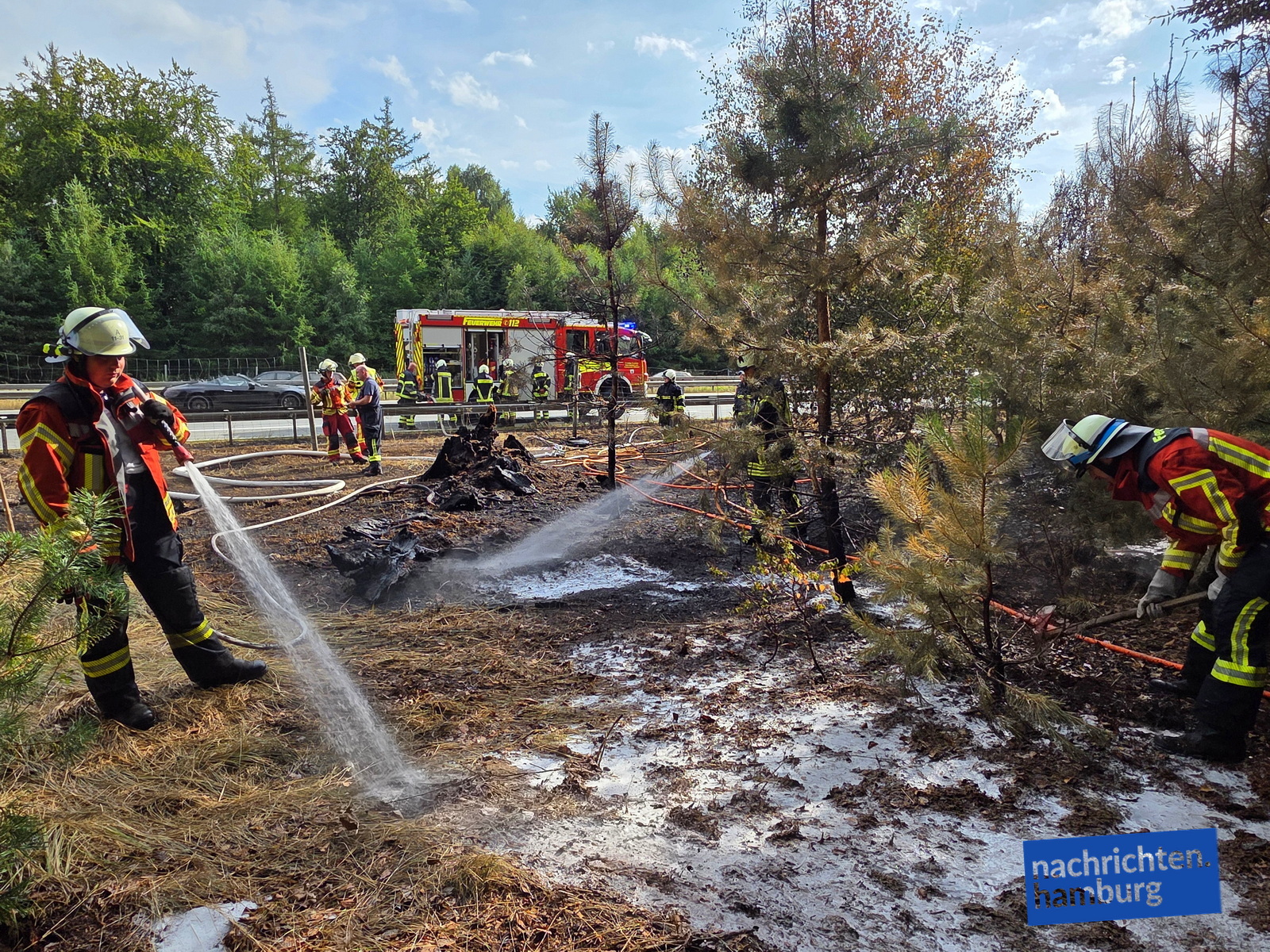 Feuerwehr löscht Brand im Wald