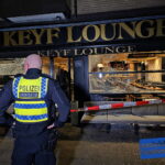 Polizei an der Grindelallee vor der Shishabar