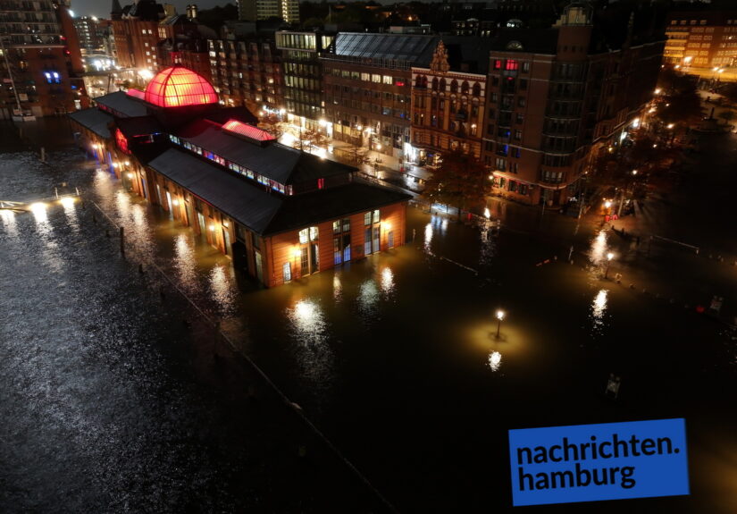 Sturmflut am Fischmarkt Luftbild